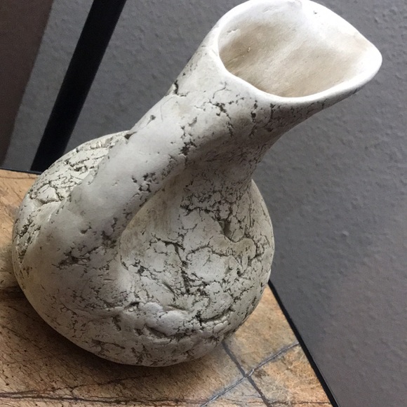 Primitive Pitcher Vase Heavy Unique Clay - Picture 9 of 14